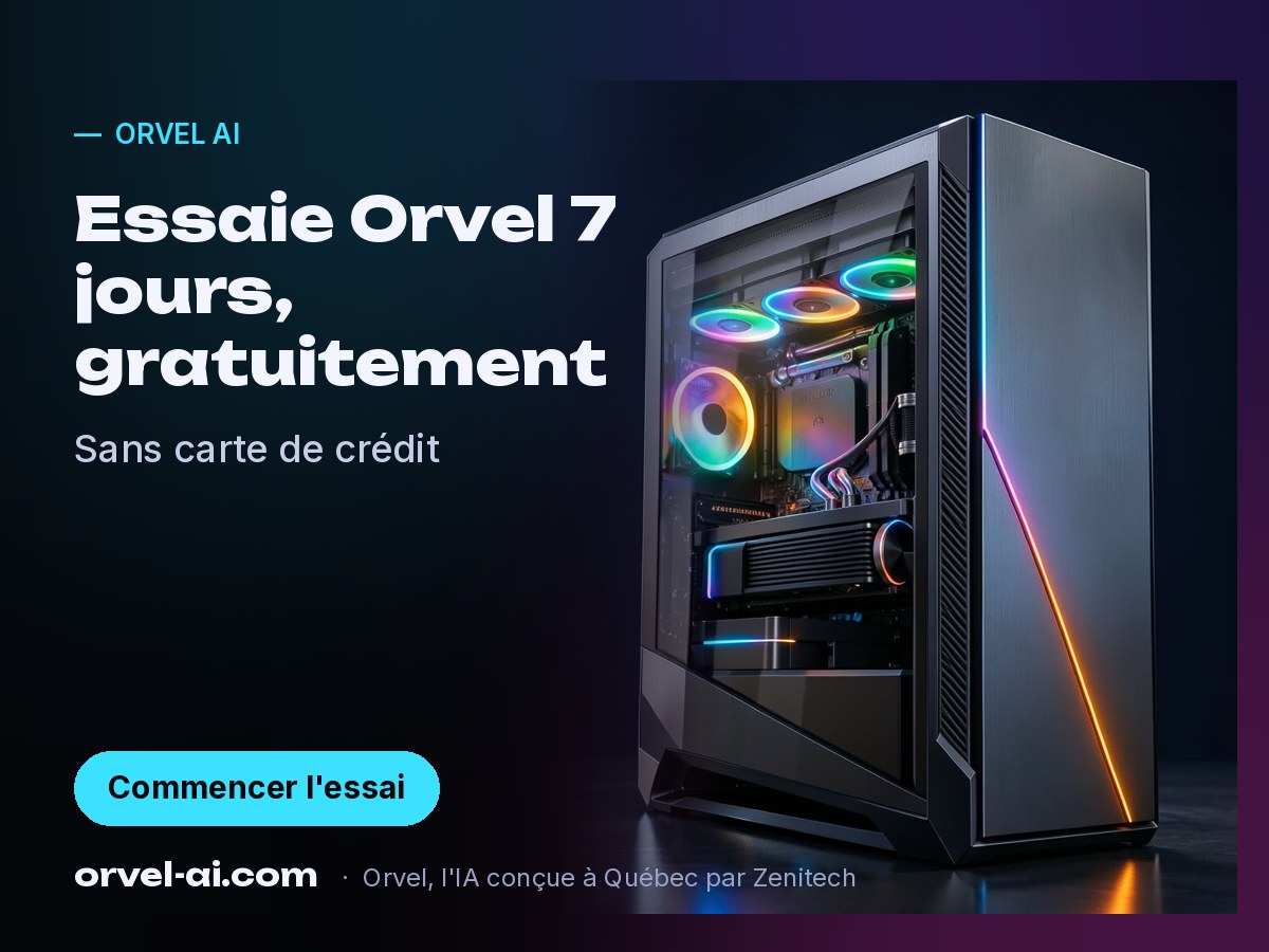 Essaie Orvel 7 jours, gratuitement